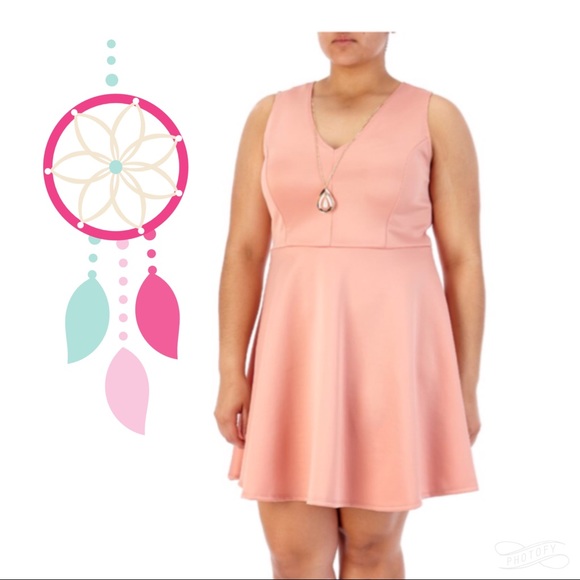 2X•LORENA•Y2K Blush Pink Scuba Dress•NEW• - Picture 3 of 12